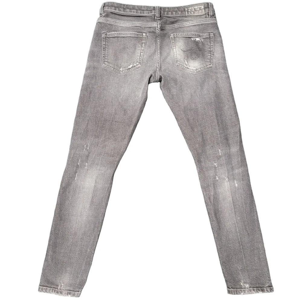 R13 Distressed Boy Skinny Ripped in Black Gray Medium Rise R13W0088 212 Jeans 25 - Picture 2 of 16